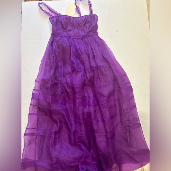 Ulla Johnson Priscilla Silk Midi Dress Size 0 NWT Cassis Purple - Picture 5 of 7